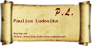 Paulics Ludovika névjegykártya